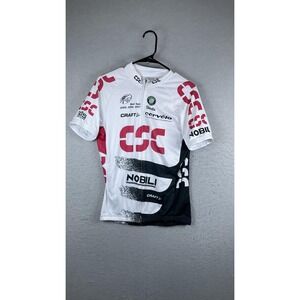 Craft Team CSC Nobili Cycling Jersey Mens Large Full Zip White Black Road Bike